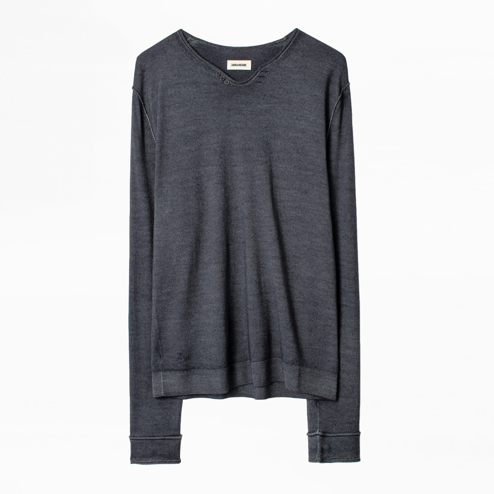 Monastir Sweater - Men’s iconic Henley sweater in merino wool.